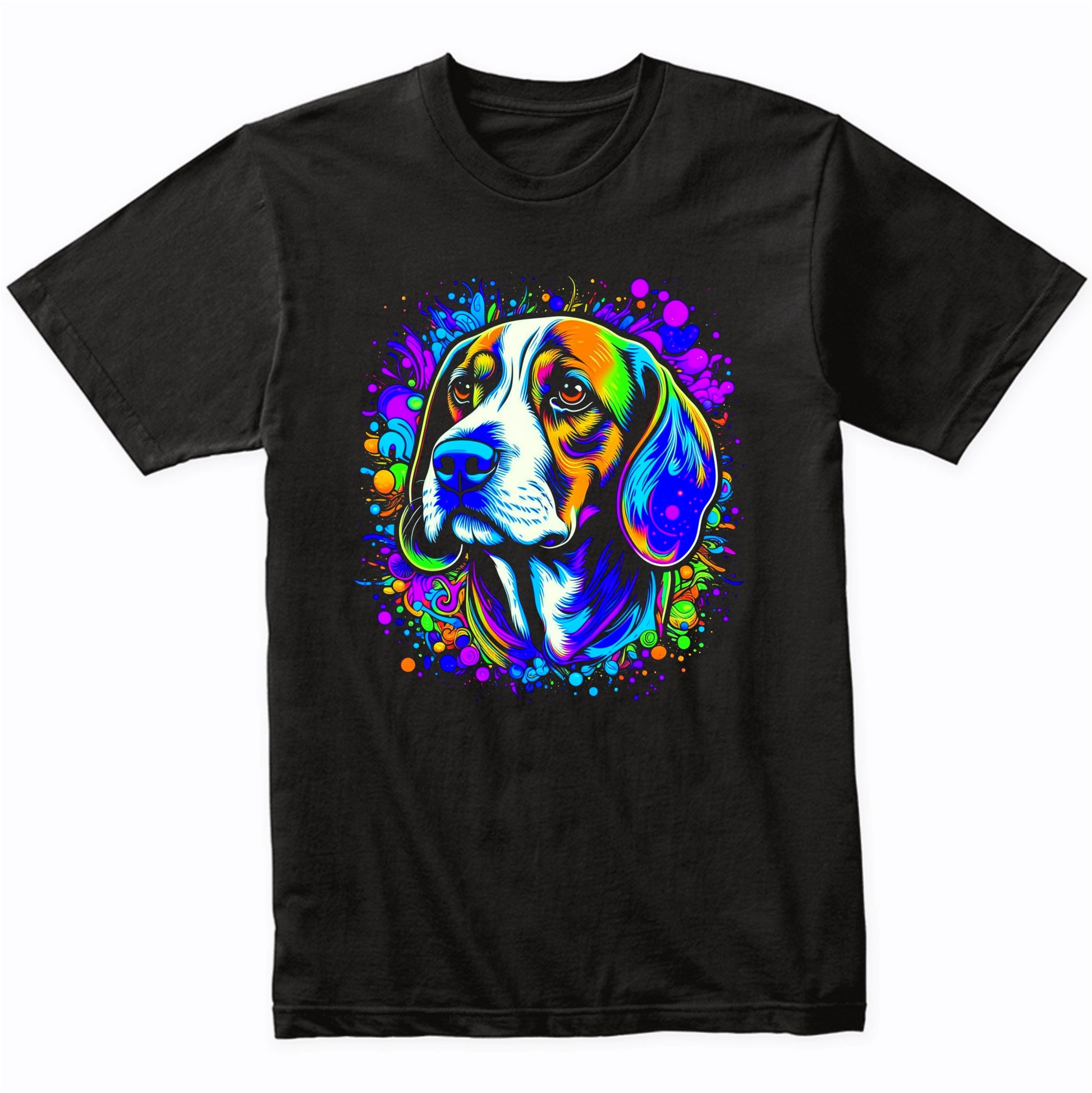 Colorful Bright Beagle Vibrant Psychedelic Dog Art T-Shirt