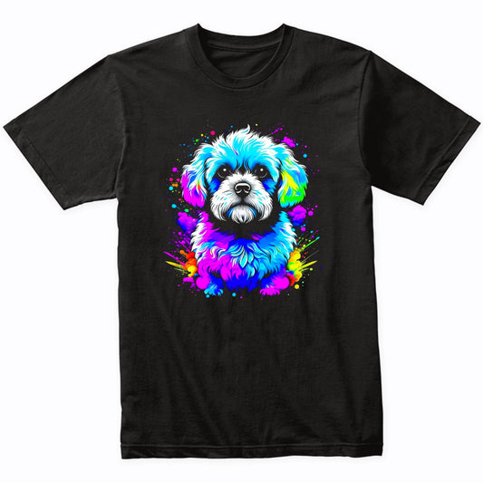 Colorful Bright Bichon Frise Vibrant Psychedelic Dog Art T-Shirt