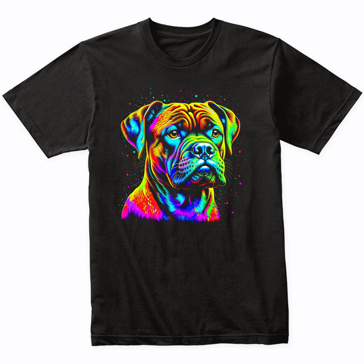 Colorful Bright Boxer Vibrant Psychedelic Dog Art T-Shirt