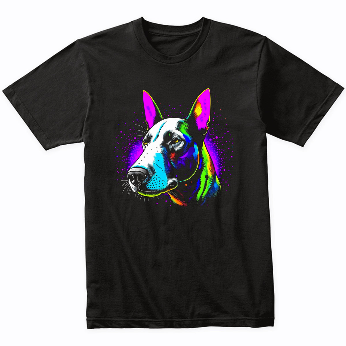 Colorful Bright Bull Terrier Vibrant Psychedelic Dog Art T-Shirt