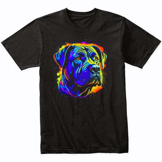 Colorful Bright Cane Corso Vibrant Psychedelic Dog Art T-Shirt