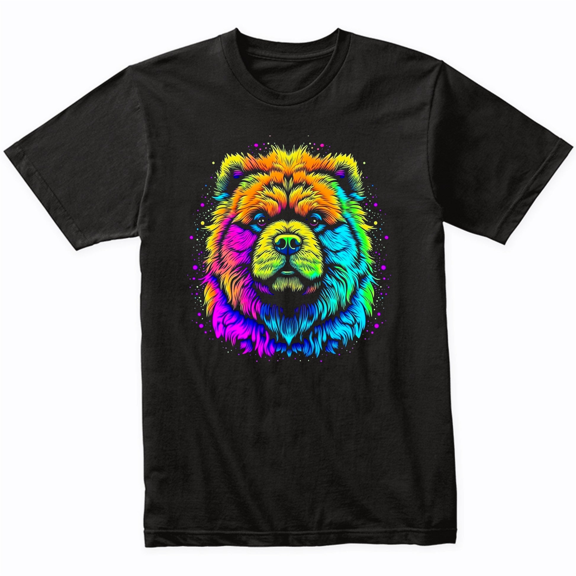 Colorful Bright Chow Chow Vibrant Psychedelic Dog Art T-Shirt