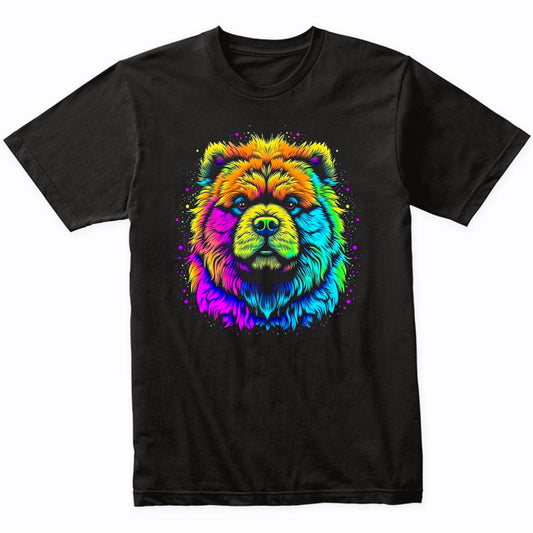 Colorful Bright Chow Chow Vibrant Psychedelic Dog Art T-Shirt