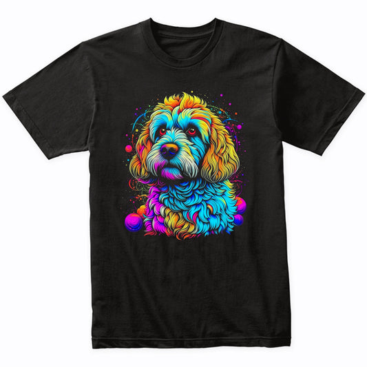 Colorful Bright Cockapoo Vibrant Psychedelic Dog Art T-Shirt