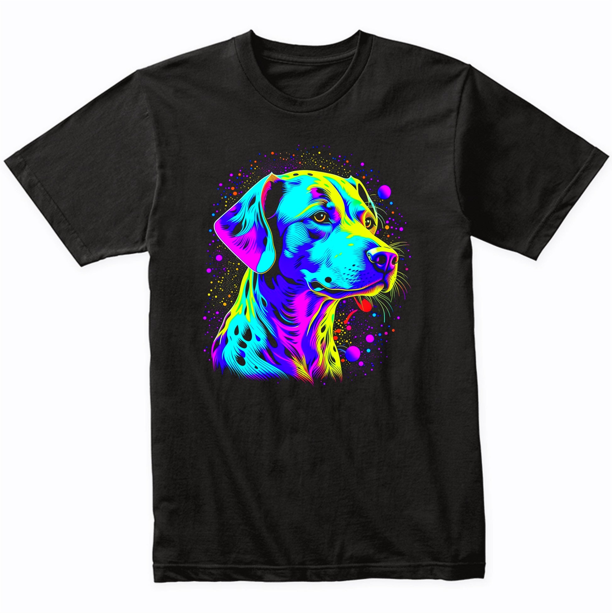 Colorful Bright Dalmatian Vibrant Psychedelic Dog Art T-Shirt