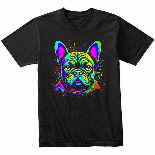 Colorful Bright French Bulldog Vibrant Psychedelic Dog Art T-Shirt