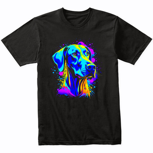 Colorful Bright Great Dane Vibrant Psychedelic Dog Art T-Shirt