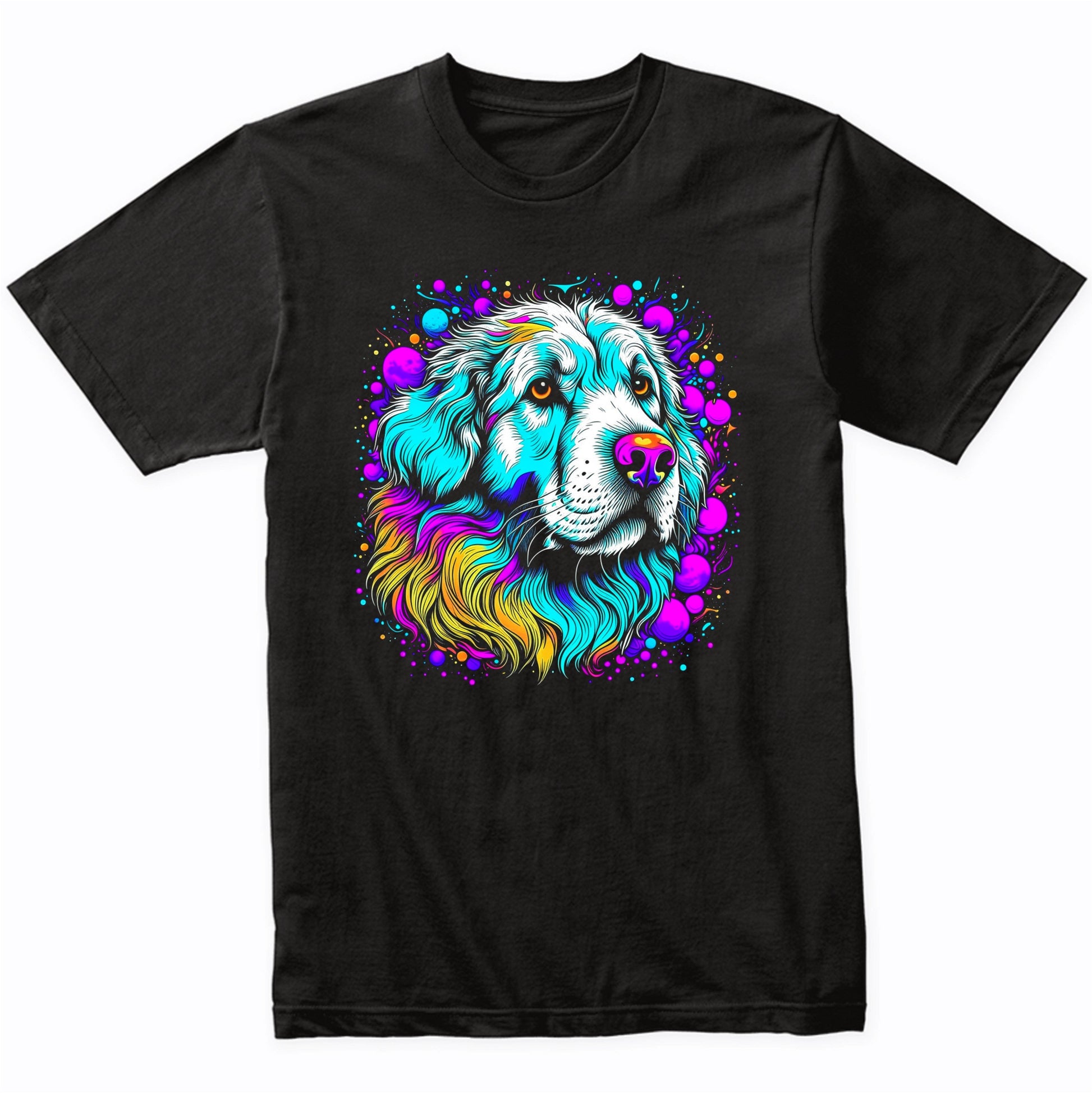 Colorful Bright Great Pyrenees Vibrant Psychedelic Dog Art T-Shirt