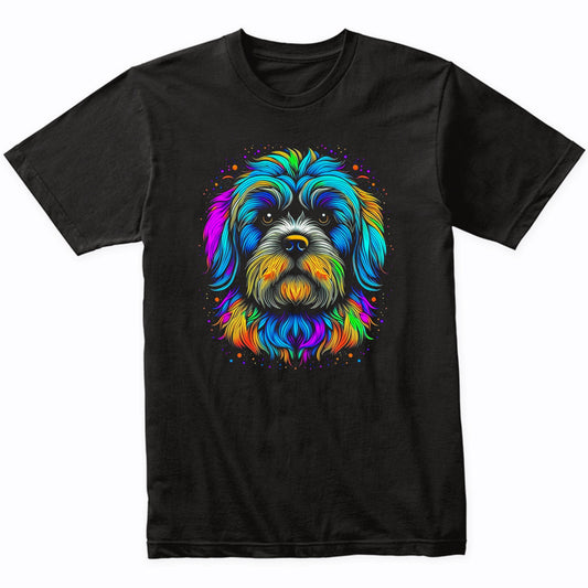 Colorful Bright Havanese Vibrant Psychedelic Dog Art T-Shirt