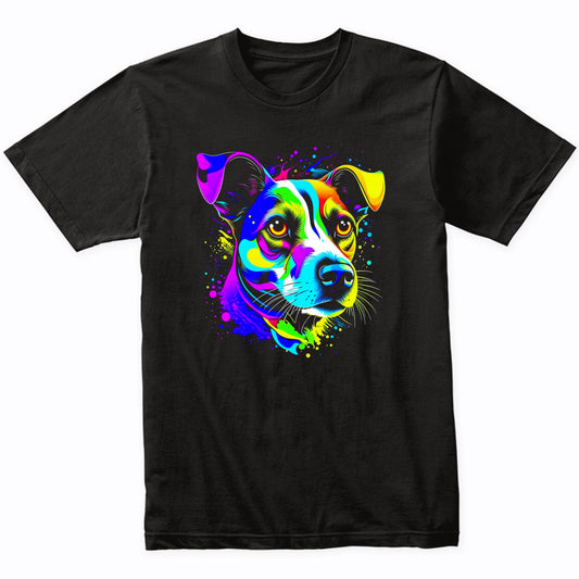 Colorful Bright Jack Russell Terrier Vibrant Psychedelic Art T-Shirt