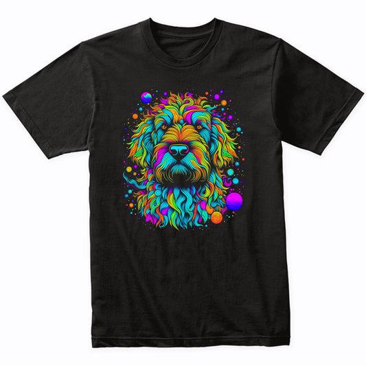 Colorful Bright Labradoodle Vibrant Psychedelic Dog Art T-Shirt