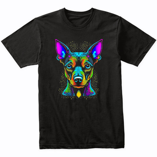 Colorful Bright Miniature Pinscher Vibrant Psychedelic Art T-Shirt