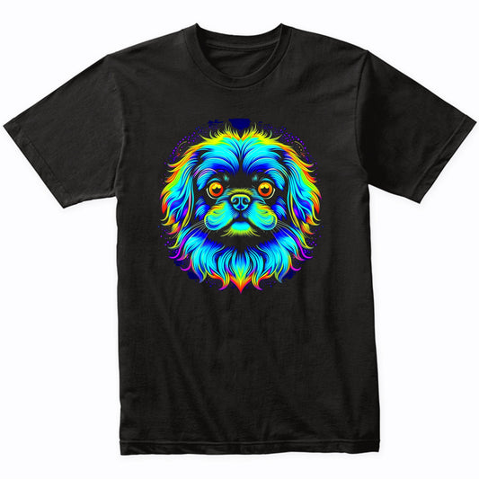Colorful Bright Pekingese Vibrant Psychedelic Dog Art T-Shirt