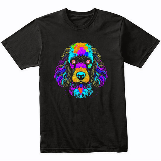Colorful Bright Poodle Vibrant Psychedelic Dog Art T-Shirt