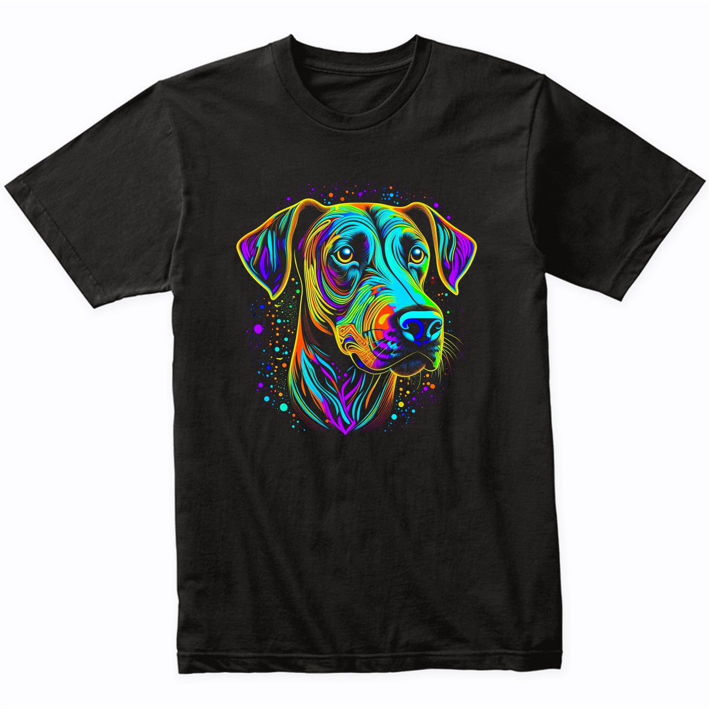 Colorful Bright Rhodesian Ridgeback Vibrant Psychedelic Art T-Shirt