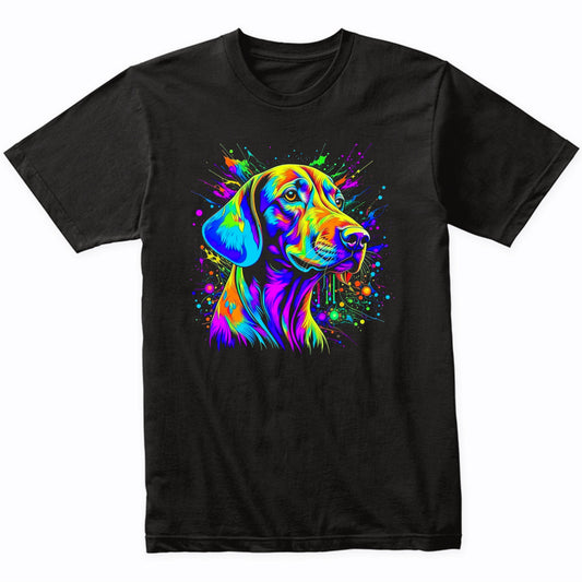 Colorful Bright Vizsla Vibrant Psychedelic Dog Art T-Shirt