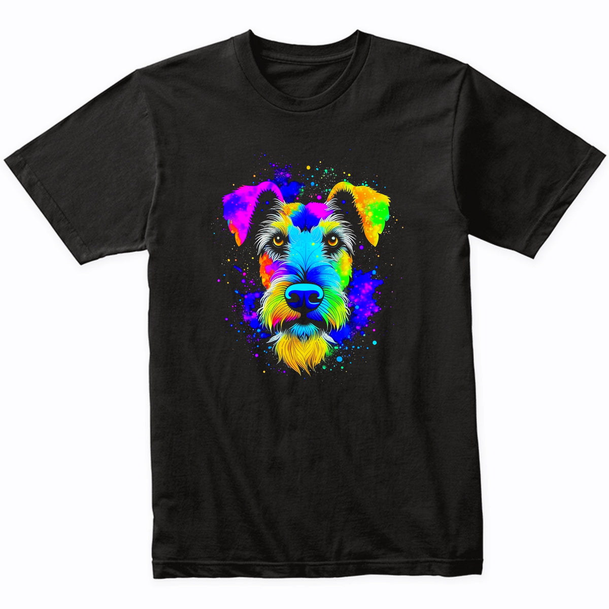 Colorful Bright Wire Fox Terrier Vibrant Psychedelic Dog Art T-Shirt