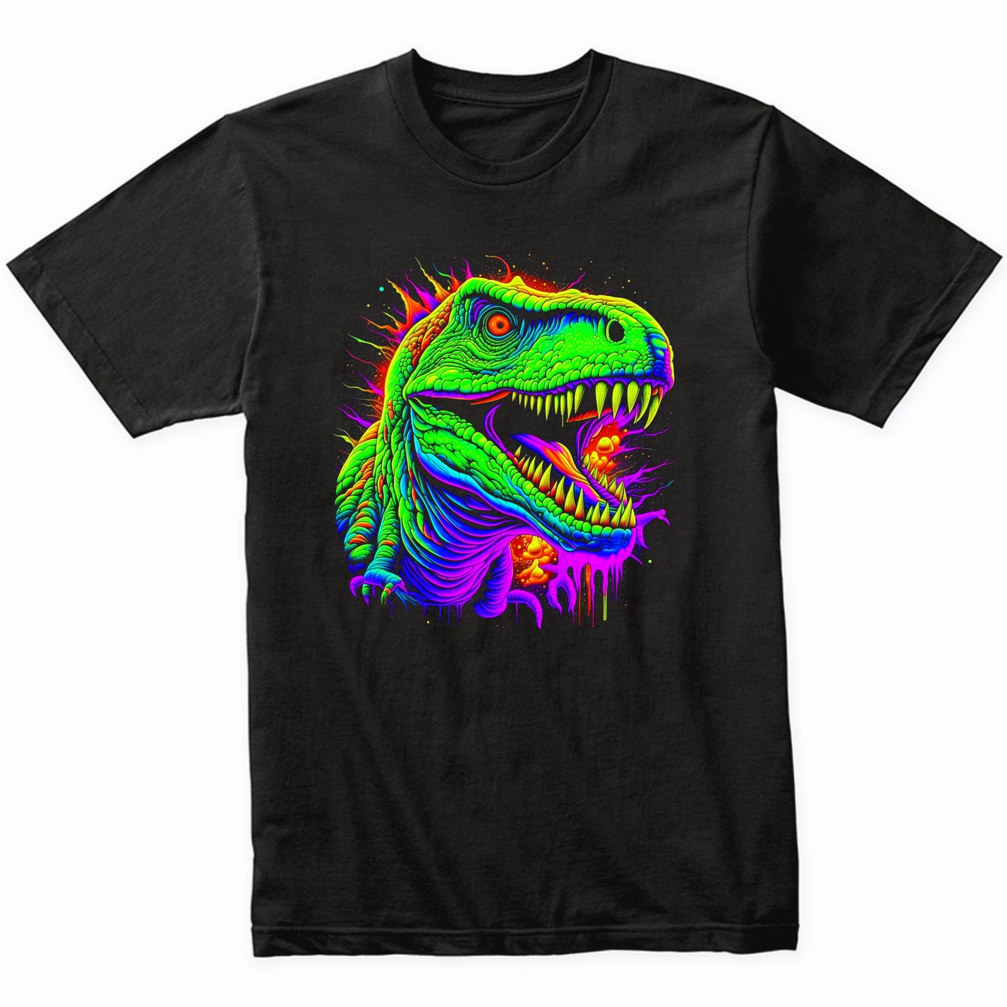 Tyrannosaurus Rex Vibrant Psychedelic T-Rex Dinosaur Art T-Shirt
