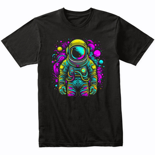 Colorful Bright Astronaut Vibrant Psychedelic Spaceman Art T-Shirt