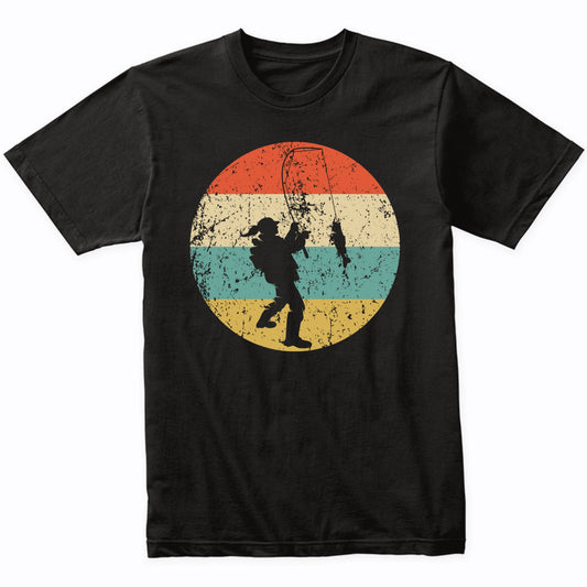 Retro Fisherwoman Female Athlete Fishing Girls Sports T-Shirt