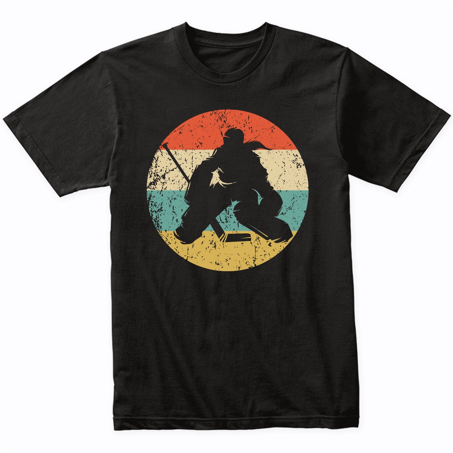 Retro Hockey Goalie Female Athlete Girls Sports T-Shirt
