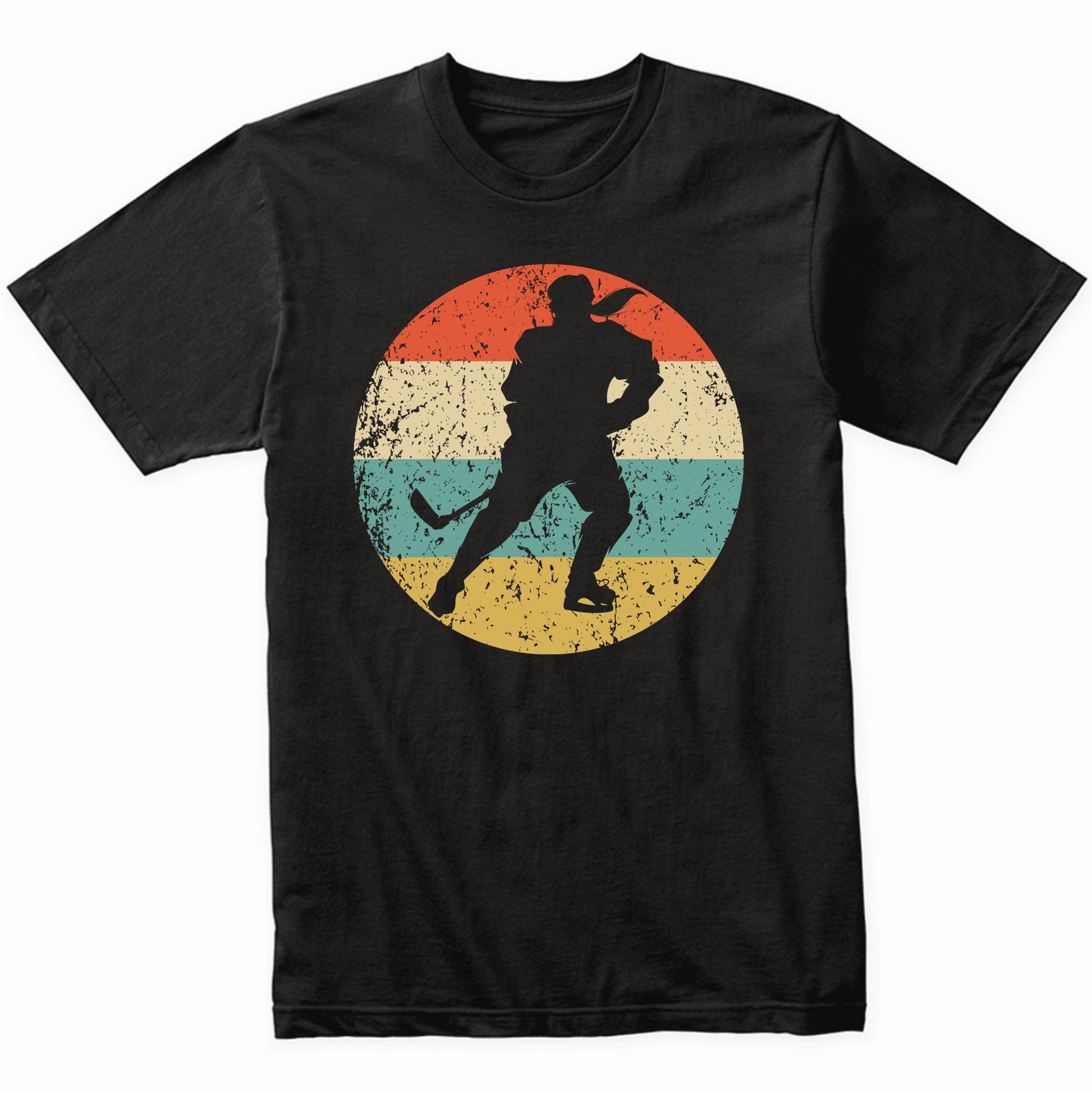 Retro Hockey Player Female Athlete Girls Sports T-Shirt