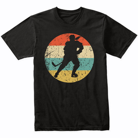Retro Hockey Player Female Athlete Girls Sports T-Shirt