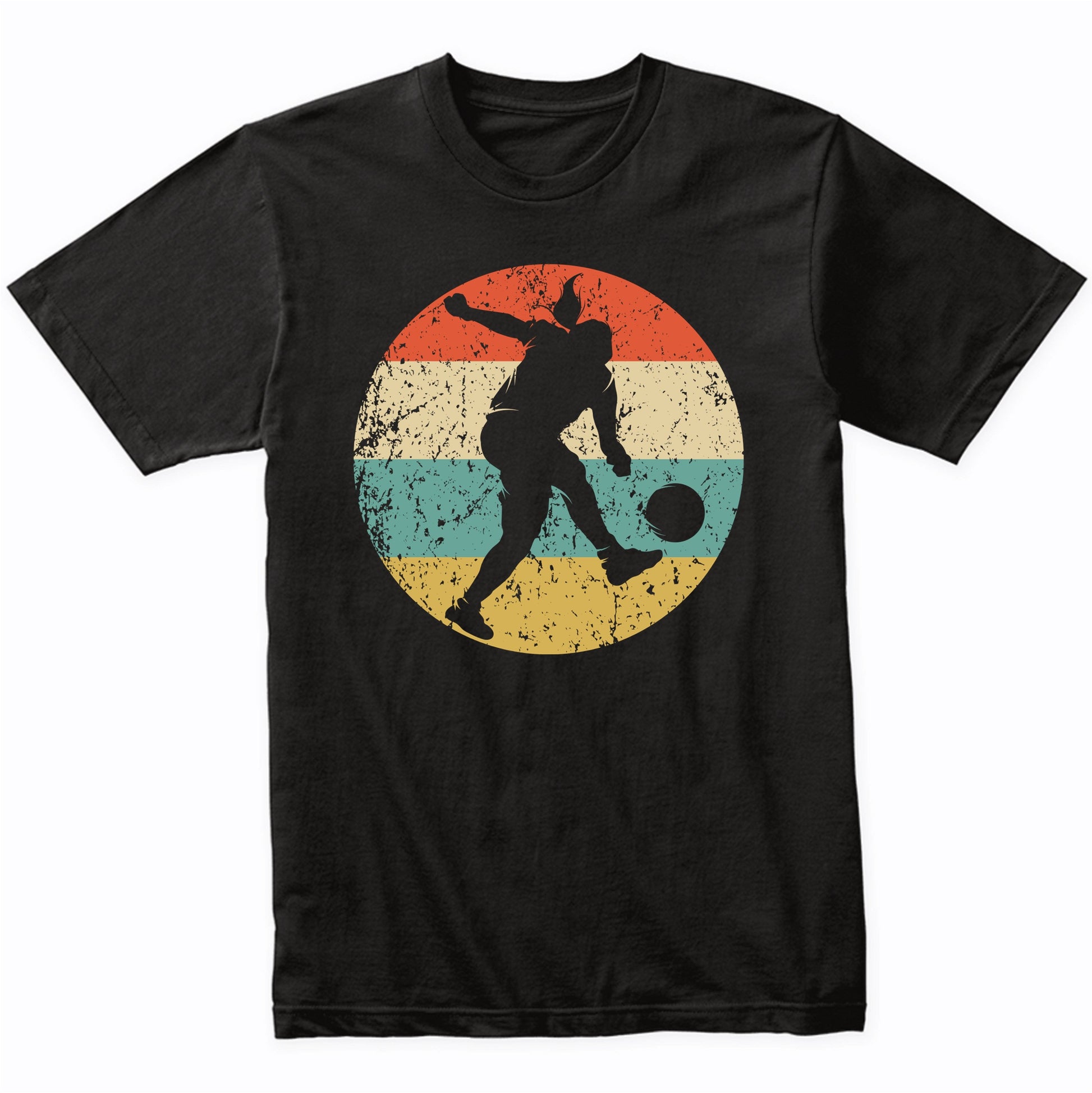 Retro Soccer Player Female Athlete Girls Sports T-Shirt