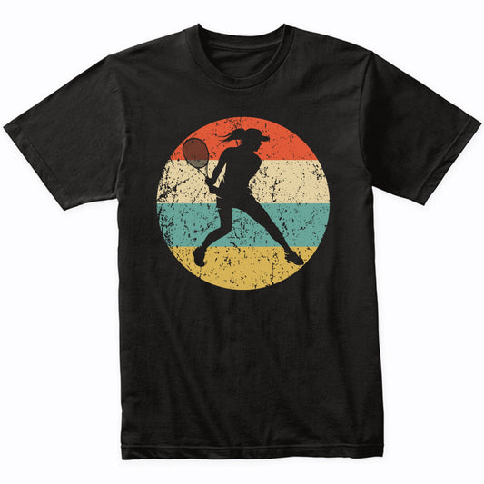 Retro Tennis Player Female Athlete Girls Sports T-Shirt