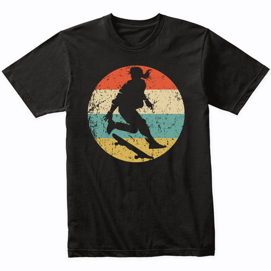 Retro Skateboarder Female Athlete Skateboarding Girls Sports T-Shirt