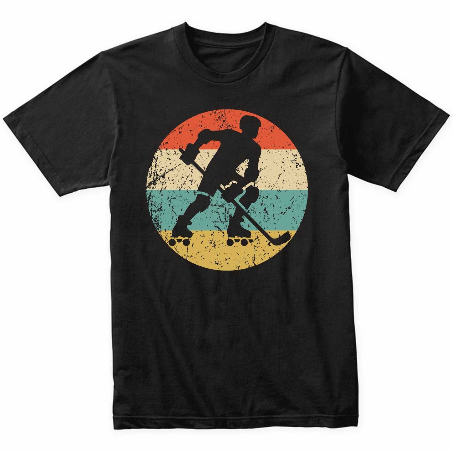 Retro Roller Hockey Player Vintage Style Roller Hockey T-Shirt
