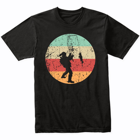 Retro Fisherwoman Female Athlete Fishing Girls Sports T-Shirt
