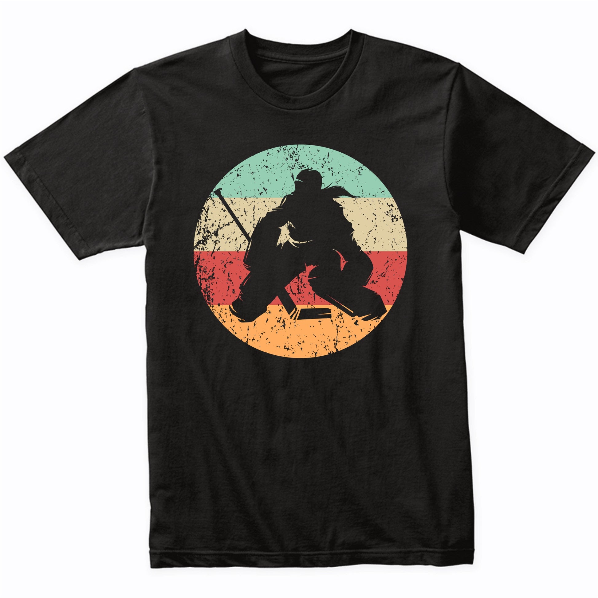 Retro Hockey Goalie Female Athlete Girls Sports T-Shirt