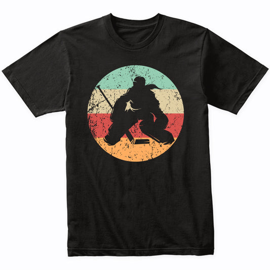 Retro Hockey Goalie Female Athlete Girls Sports T-Shirt