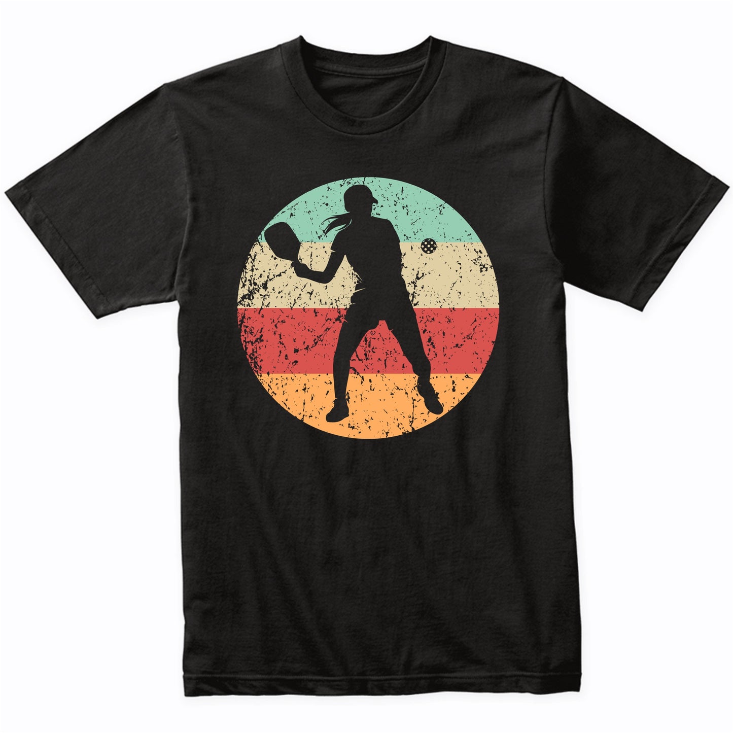 Retro Pickleball Player Female Athlete Girls Sports T-Shirt