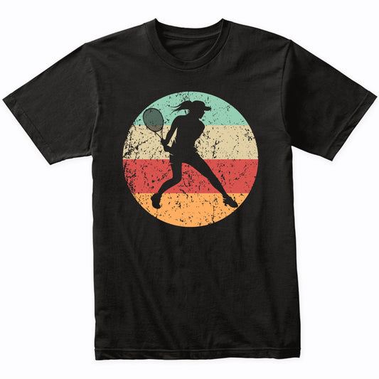 Retro Tennis Player Female Athlete Girls Sports T-Shirt