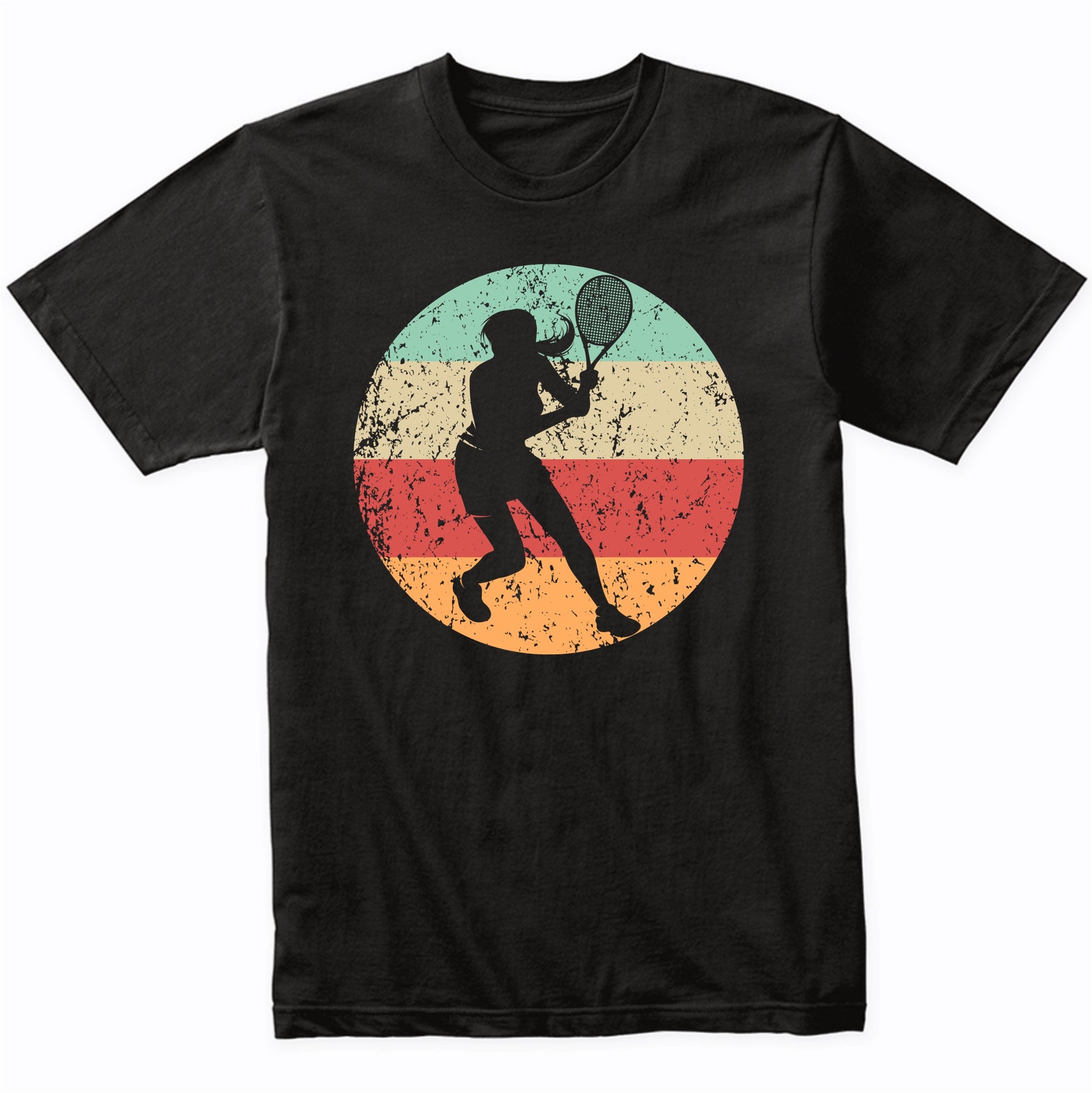 Retro Tennis Player Female Athlete Girls Sports T-Shirt