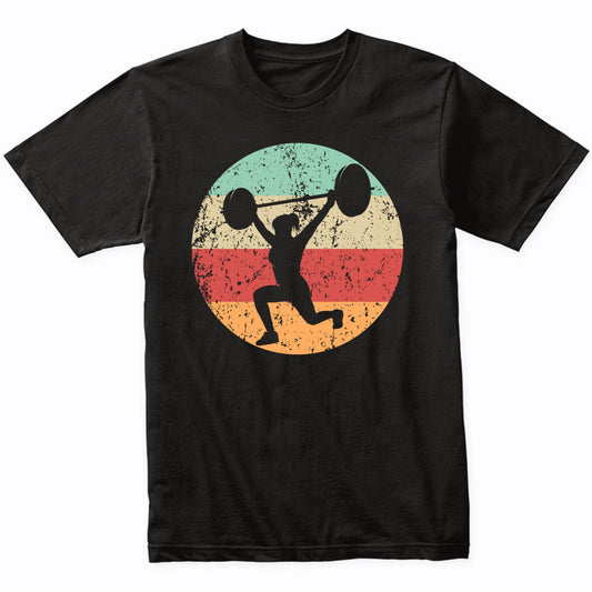 Retro Weightlifter Female Athlete Powerlifting Girls Sports T-Shirt