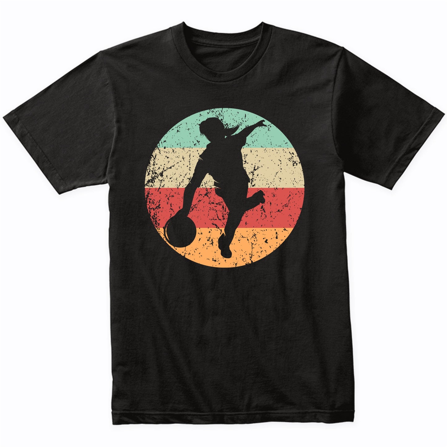 Retro Bowler Female Athlete Bowling Girls Sports T-Shirt