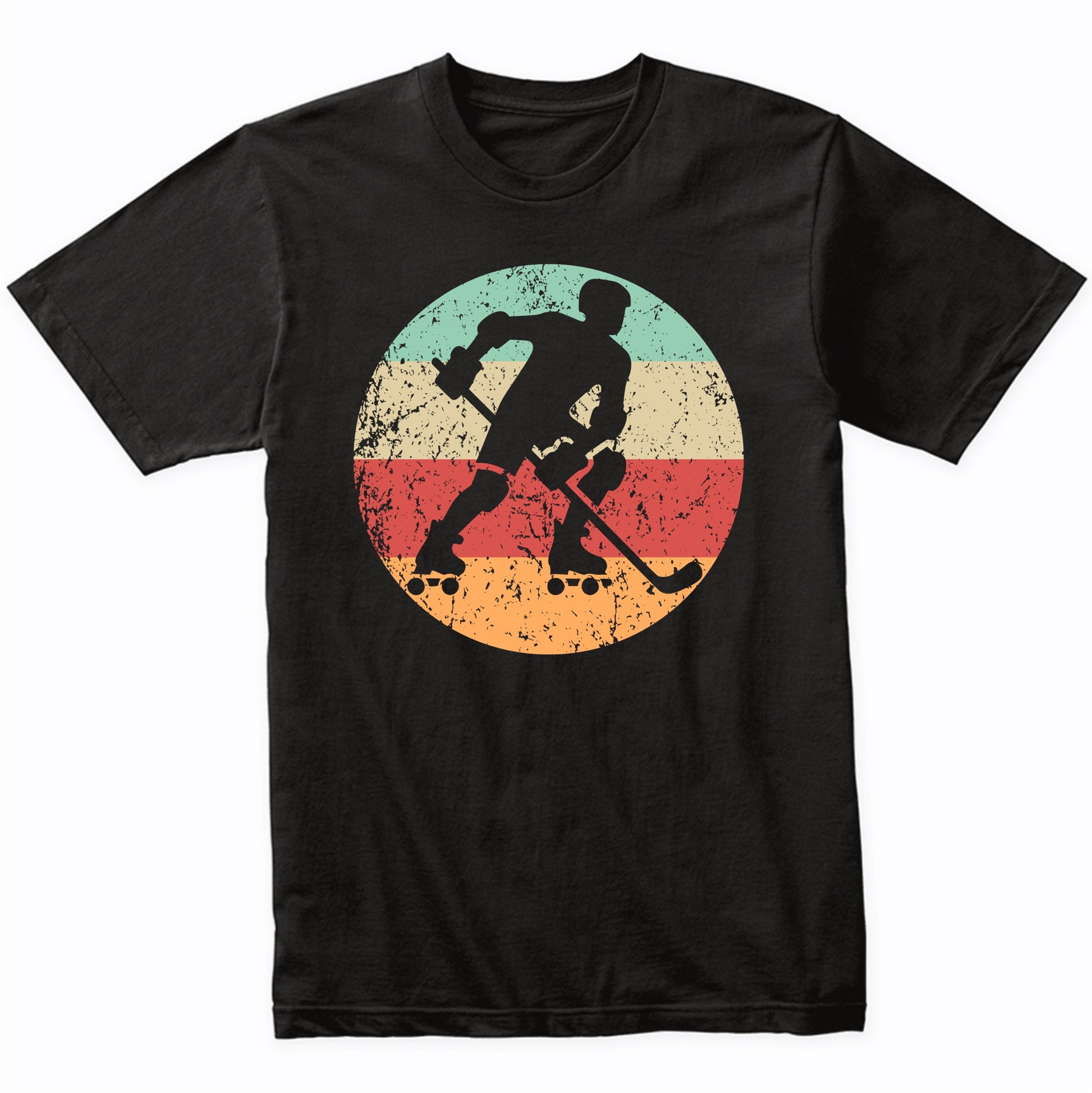 Retro Roller Hockey Player Vintage Style Roller Hockey T-Shirt