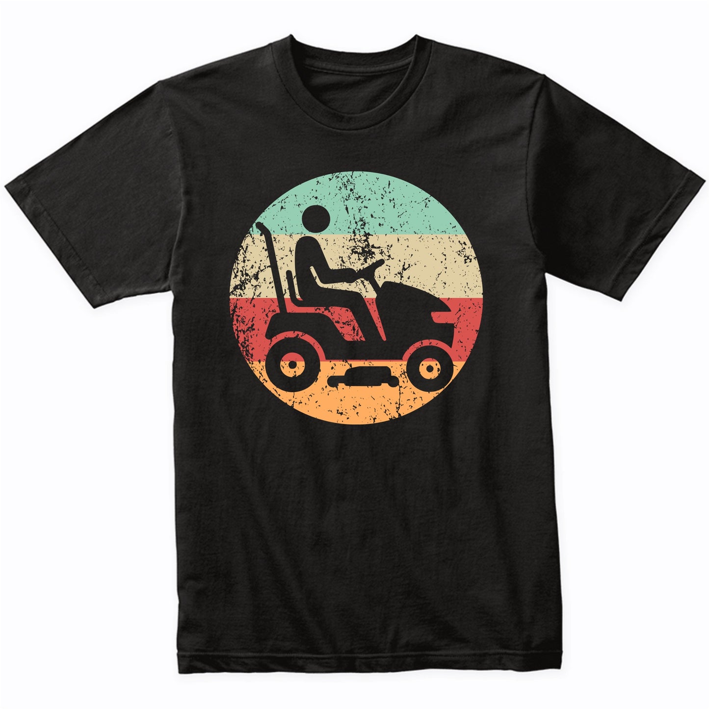 Retro Riding Lawnmower Vintage Style Lawnmowing T-Shirt