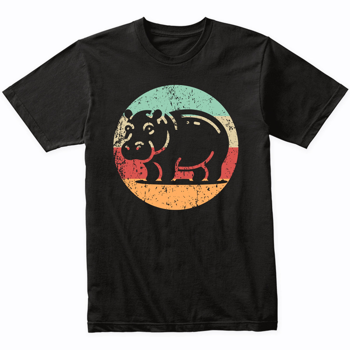 Retro Hippopotamus Hippo Vintage Style Wild Animal T-Shirt