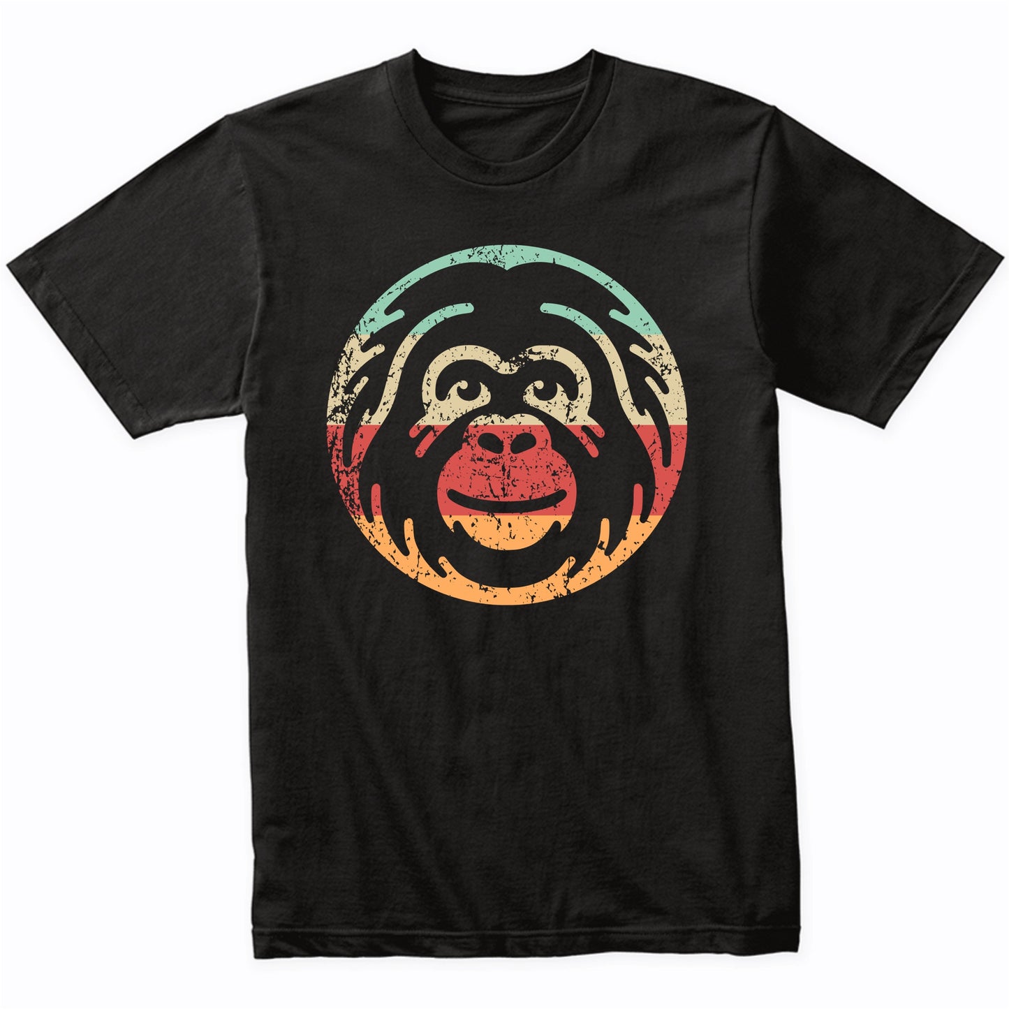 Retro Orangutan Face Ape Vintage Style Wild Animal T-Shirt