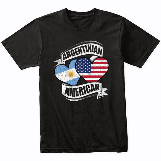 Argentinian American Hearts USA Argentina Argentine Flags T-Shirt