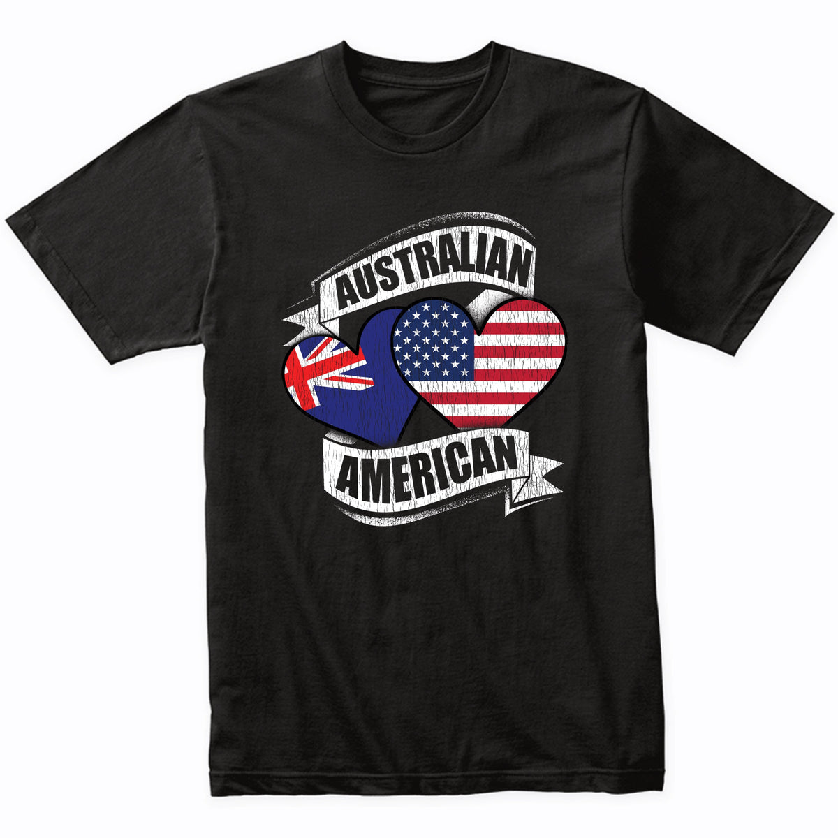 Australian American Hearts USA Australia Flags T-Shirt