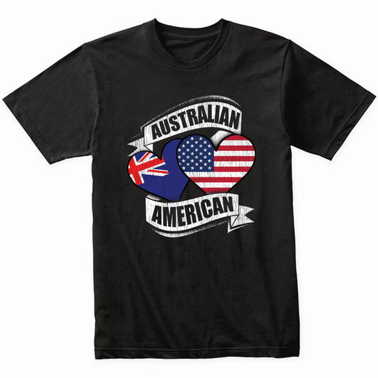 Australian American Hearts USA Australia Flags T-Shirt