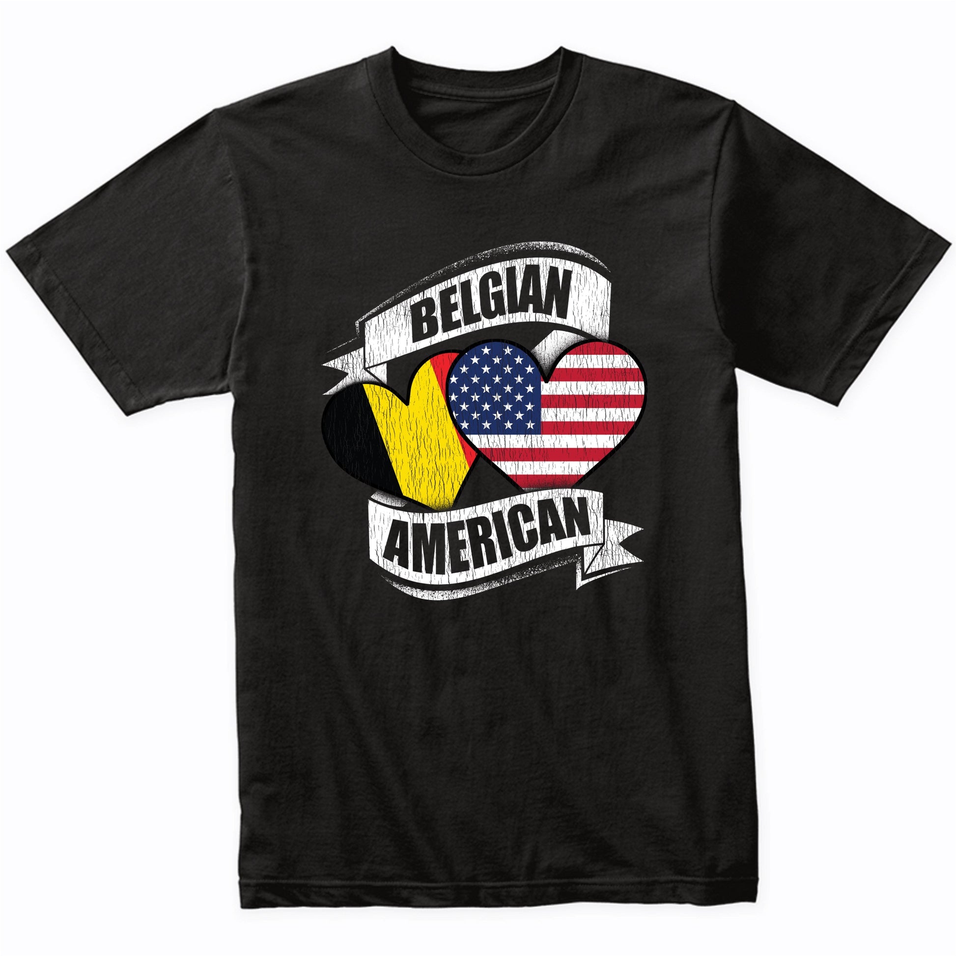 Belgian American Hearts USA Belgium Flags T-Shirt