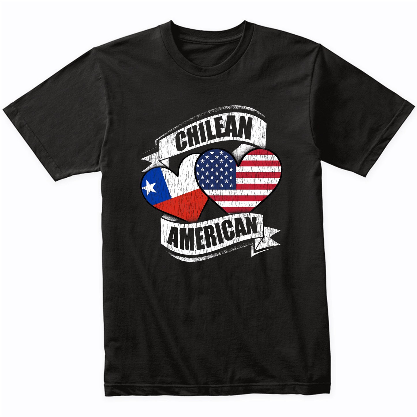 Chilean American Hearts USA Chile Flags T-Shirt