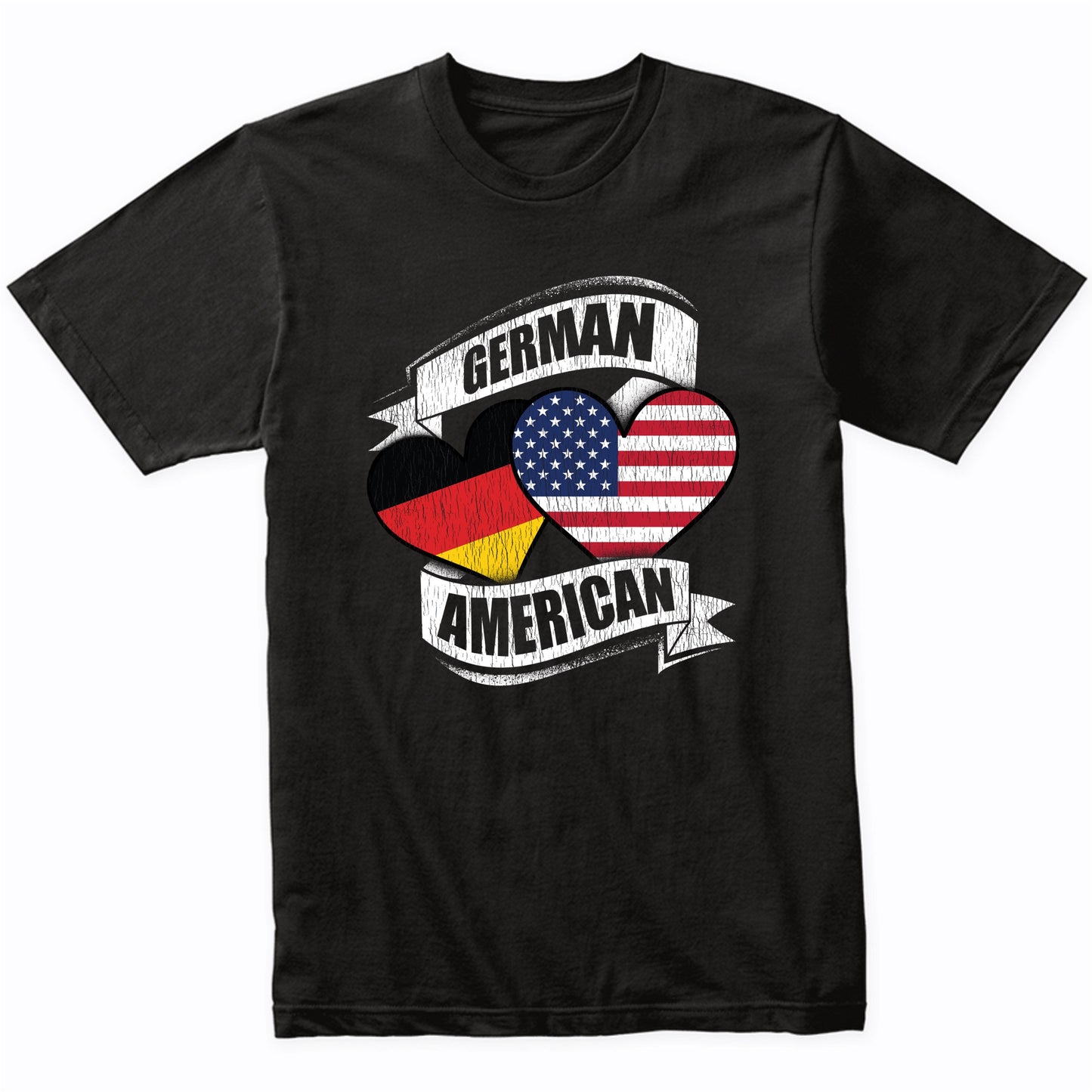 German American Hearts USA Germany Flags T-Shirt