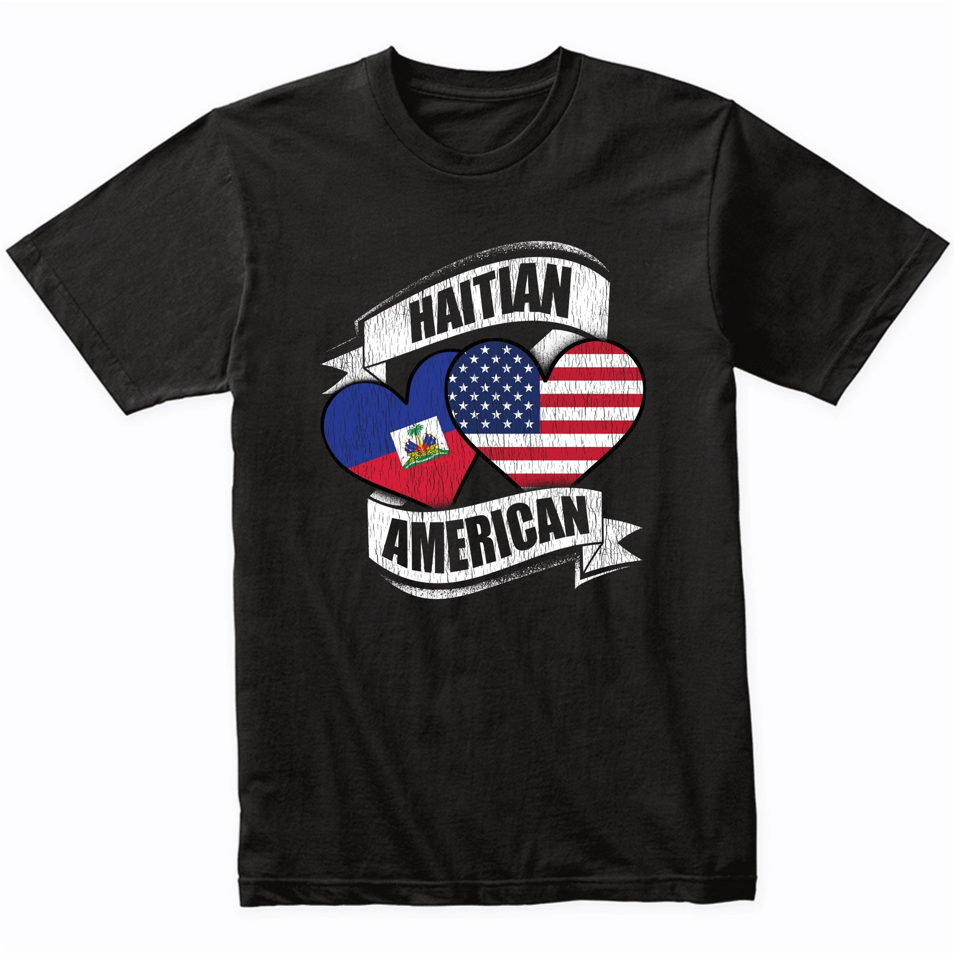 Haitian American Hearts USA Haiti Flags T-Shirt